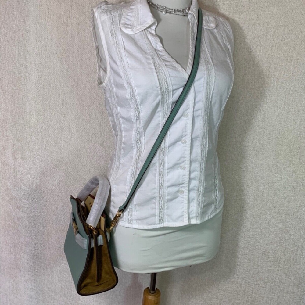 NEW Tory Burch Lee Radziwill Rivulet Blue Leather Petite Double Bag/Shoulder Bag - Picture 14 of 15